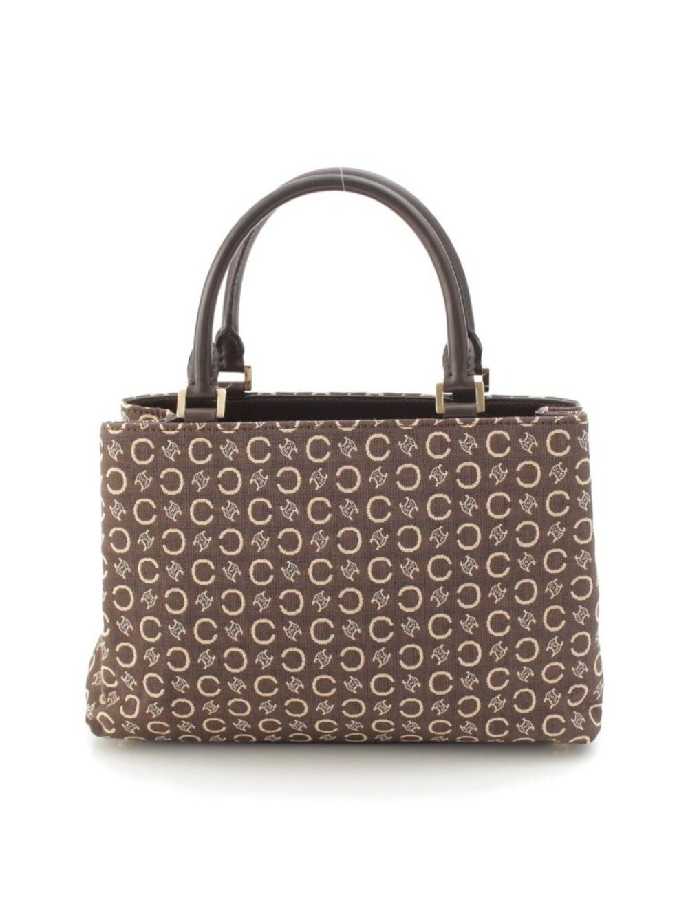 Celine Vintage Canvas C Sulky Tote Bag Brown